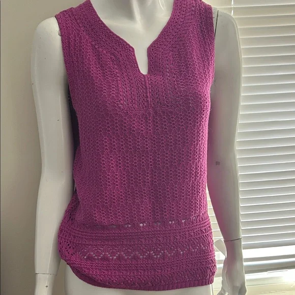 Lauren Ralph Lauren Magenta Knit Tank Top - Picture 7 of 7